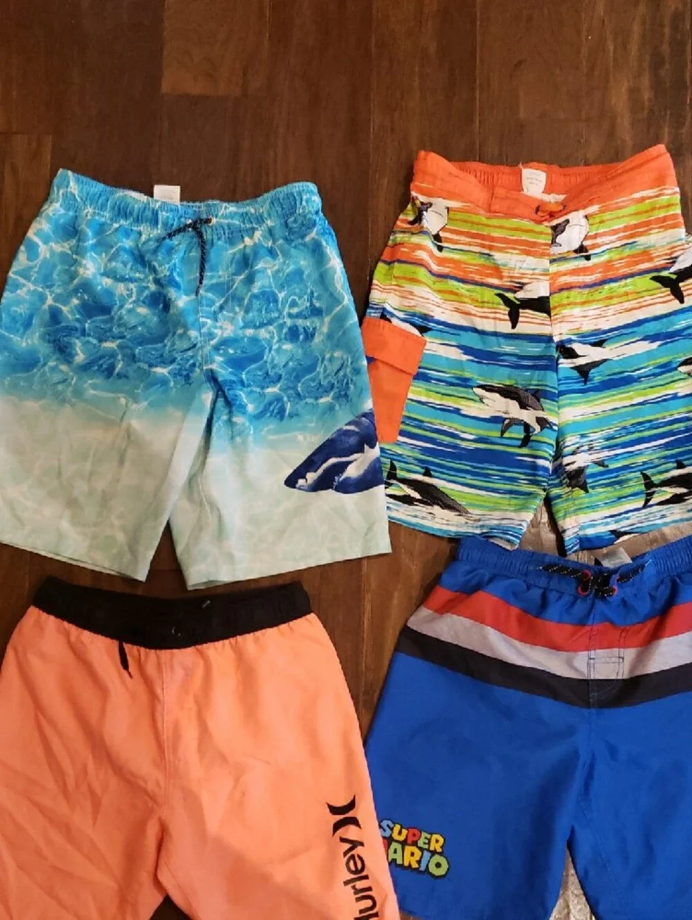 Hurley Kids Neon Peach Swim Trunks with Black Logo
